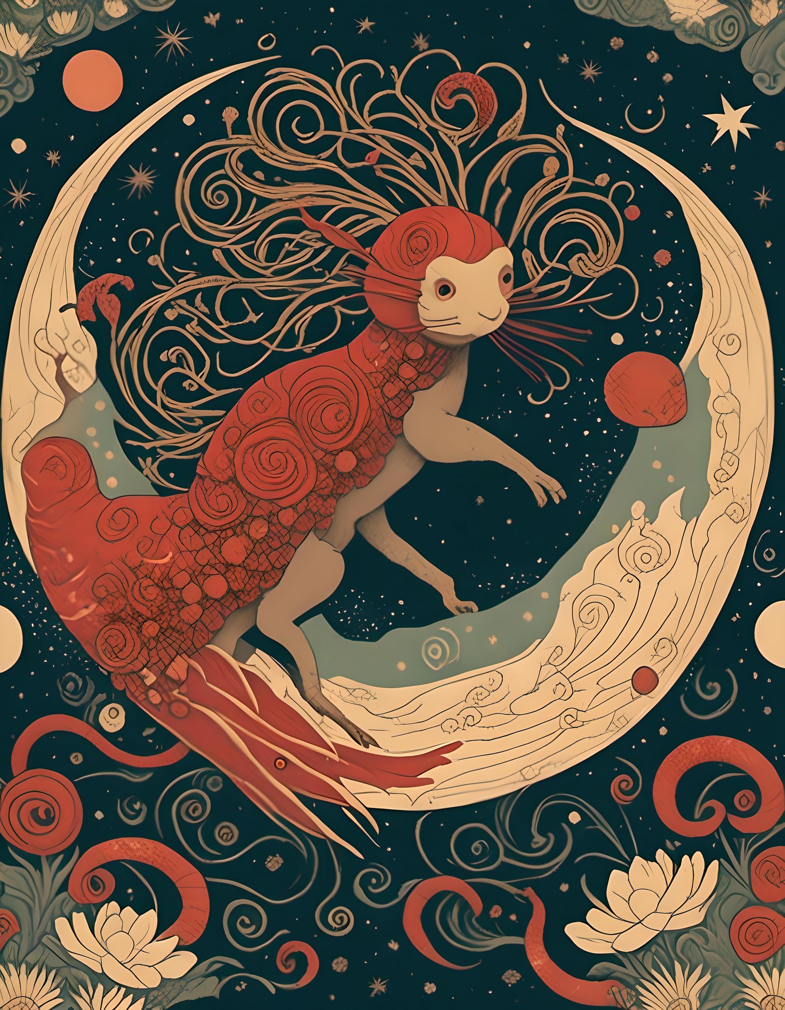 Koi and Lotus in Space