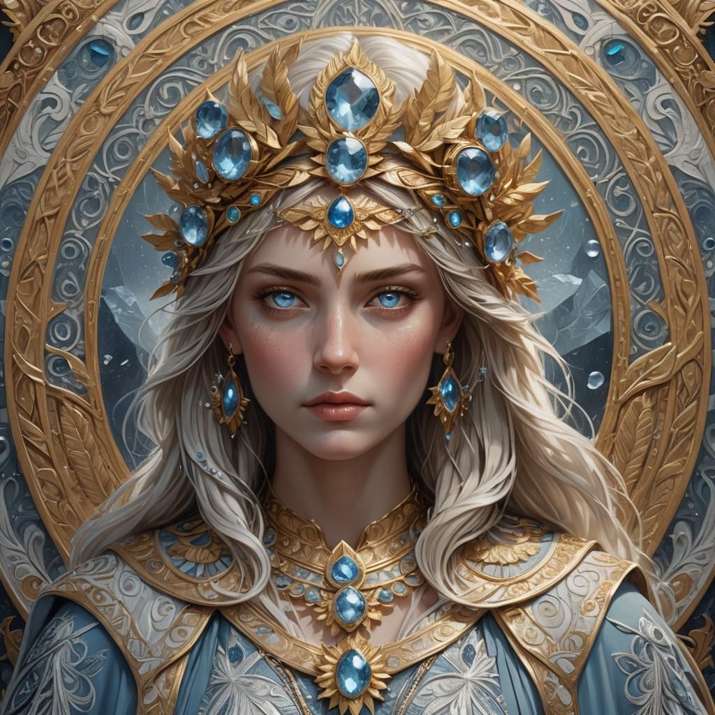 Goddess of Justice with Flowing Cloak: Fantasy Art