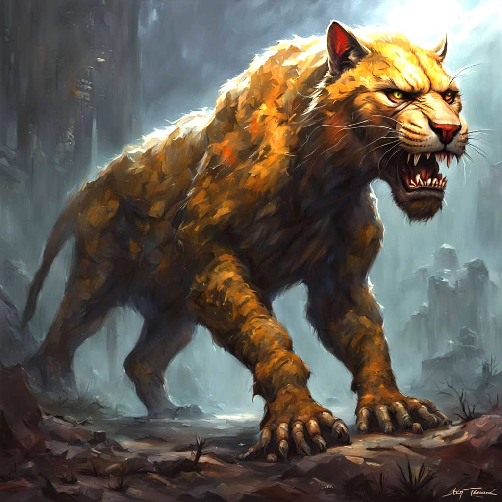 Sinister Saber-Toothed Cat Art