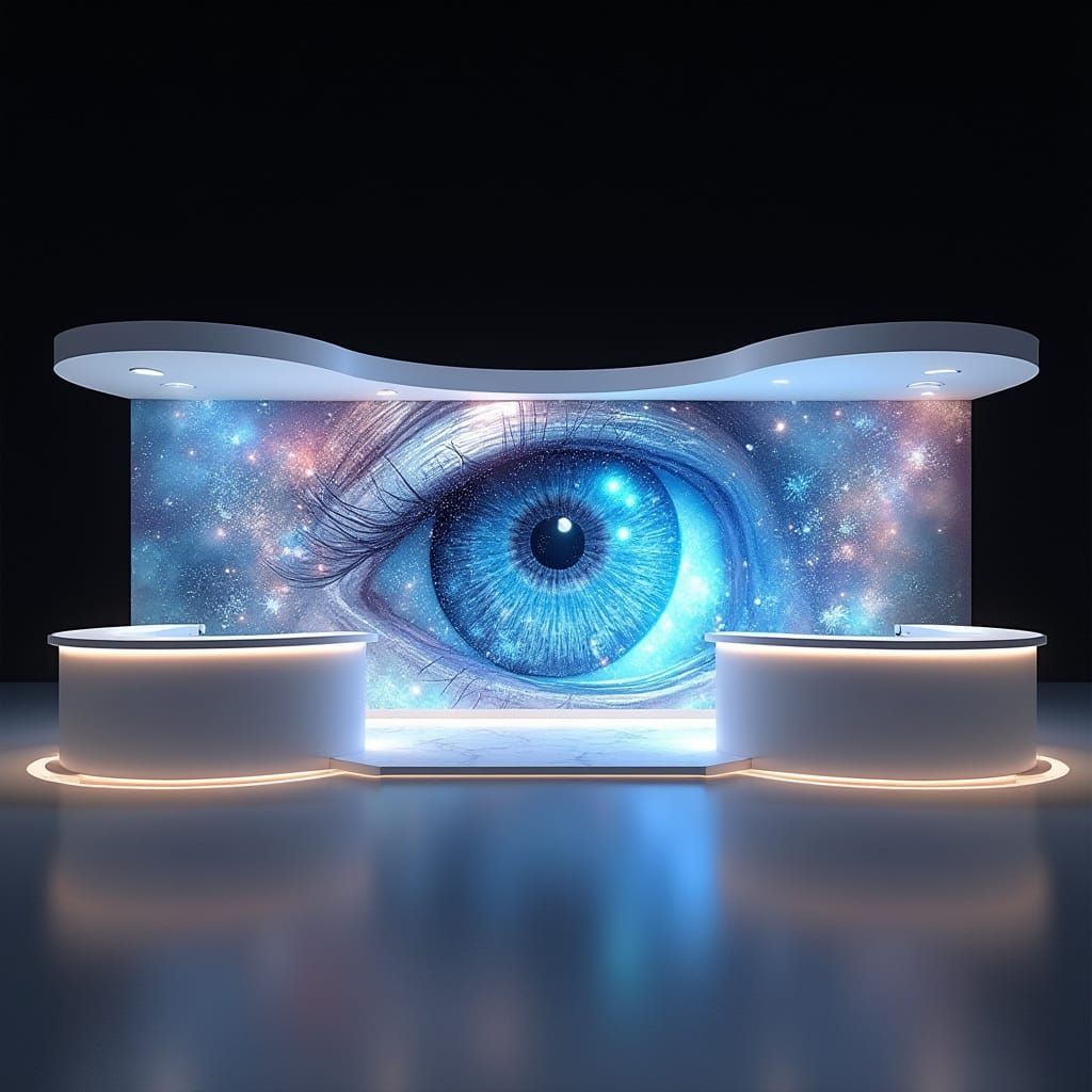 Eye Care Exhibition Stall with LED Wall in Fantasy Style