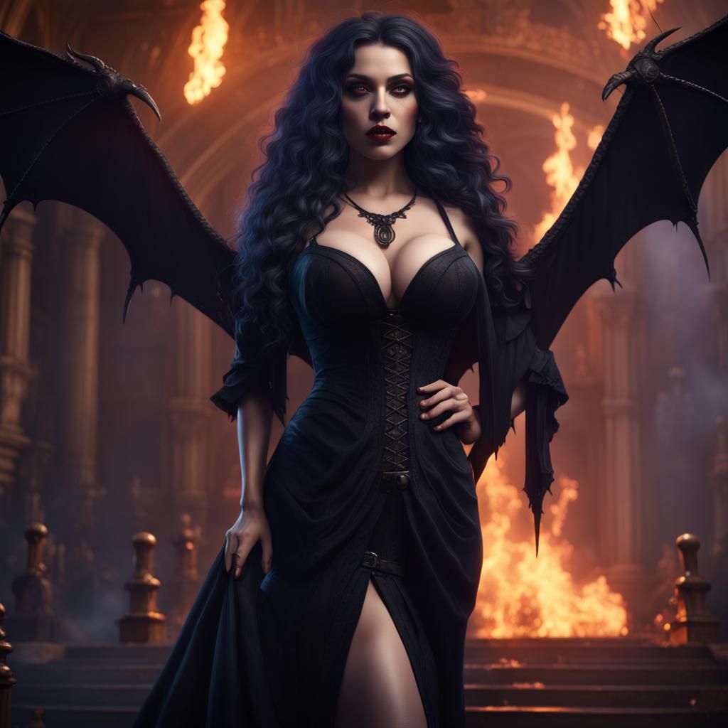 Gothic Beauty in a Dark Cinema