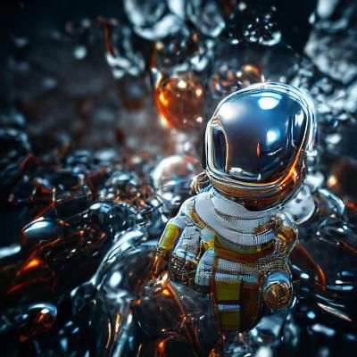 Spaceman in Hyper Dimension: Surreal AI Art