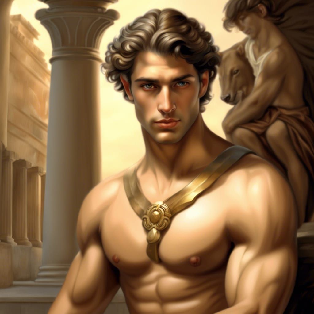 Handsome Caucasian as Greek God Adonis