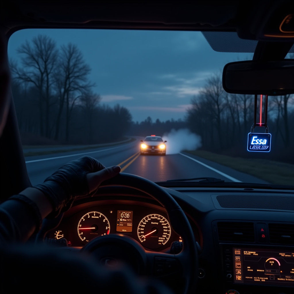 Night Driving Simulation with Futuristic LED Dashboard