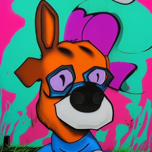 Sad Dog in Graffiti Rugrats Style