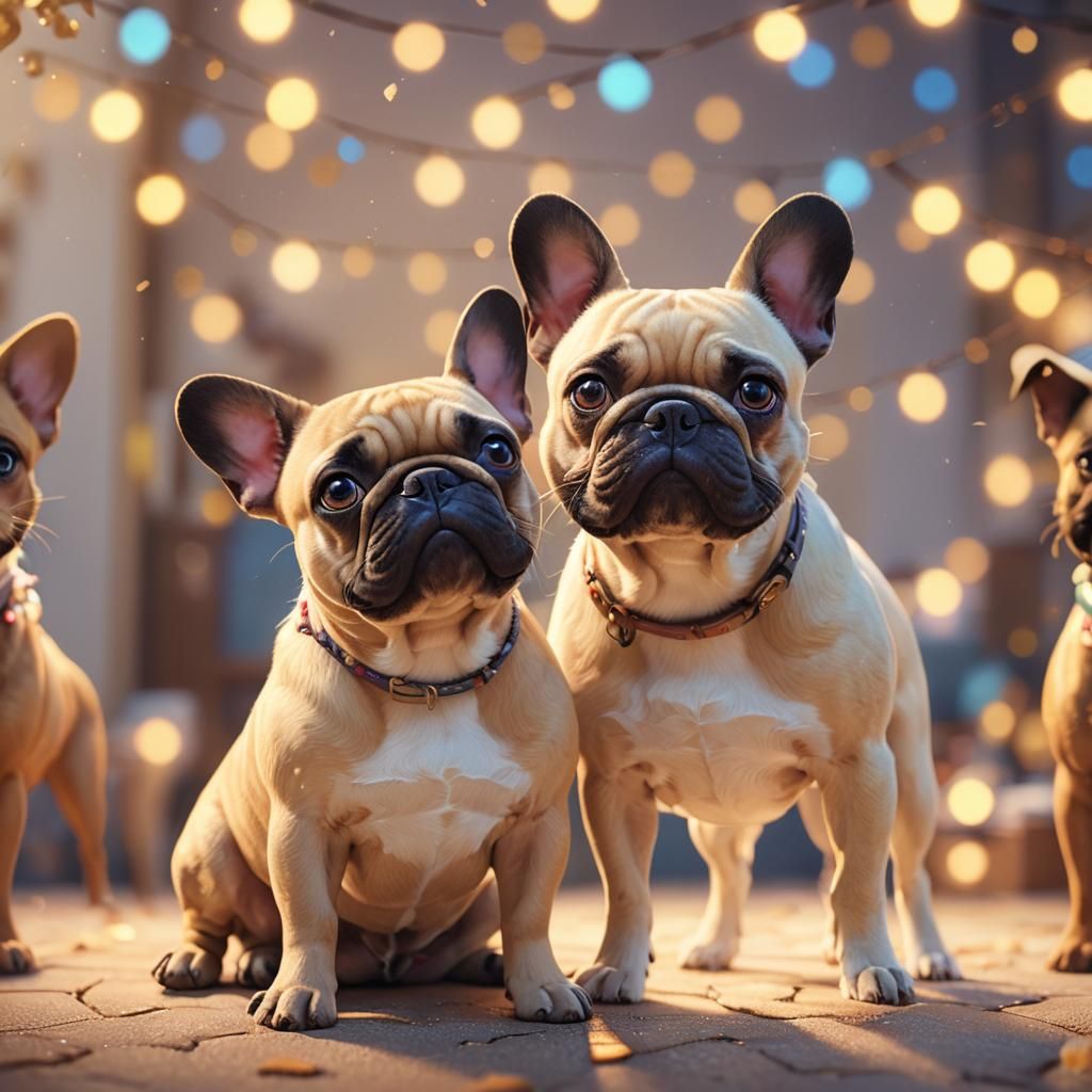 French Bulldog's Pixar-Style Canine Romance