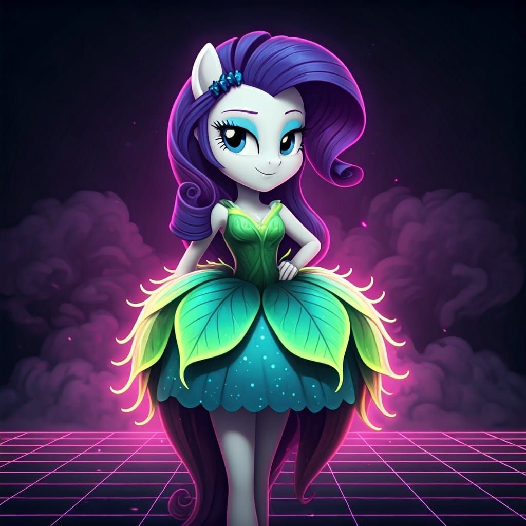 Rarity in Neon Retro Futuristic Venus Fly Trap Gown