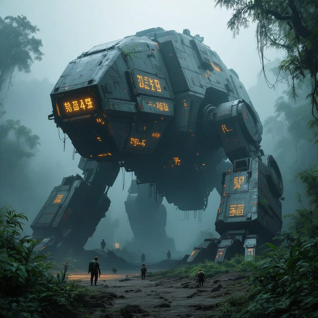 Ancient War Machine in Alien Jungle