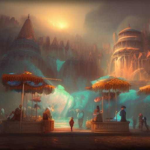 Fantastical Ice Cream in Detailed Matte Painting
