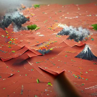 Volcano erupting confetti