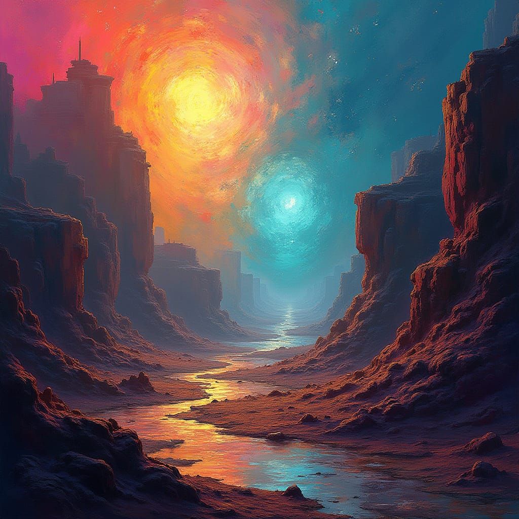 Abstract Digital Art: Echoes of Forgotten Civilization