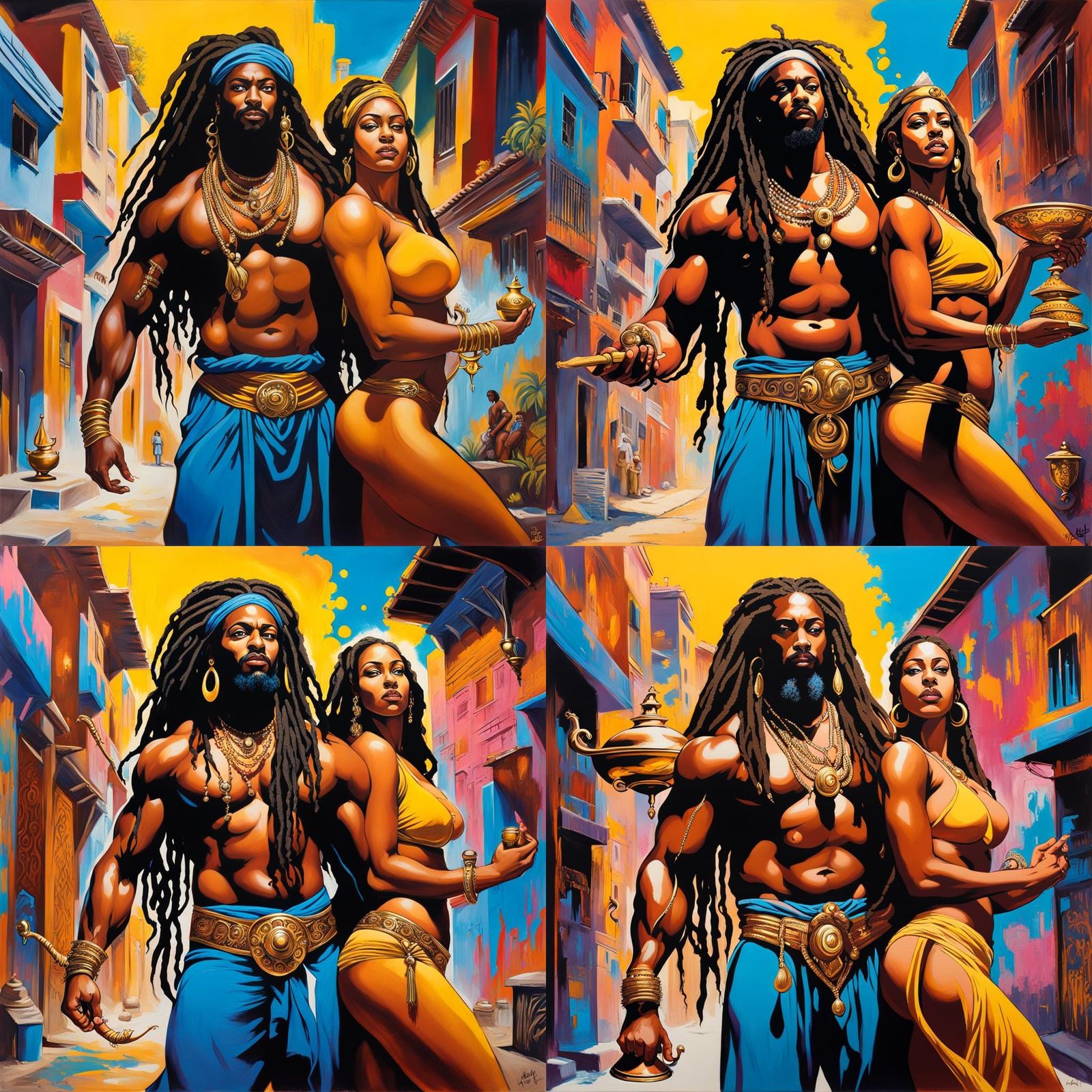 Summoned Genie in Graffiti Splash Art Style