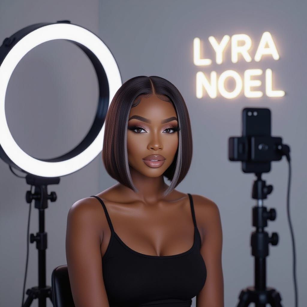 Influencer Room with LED Accents and Neon Sign