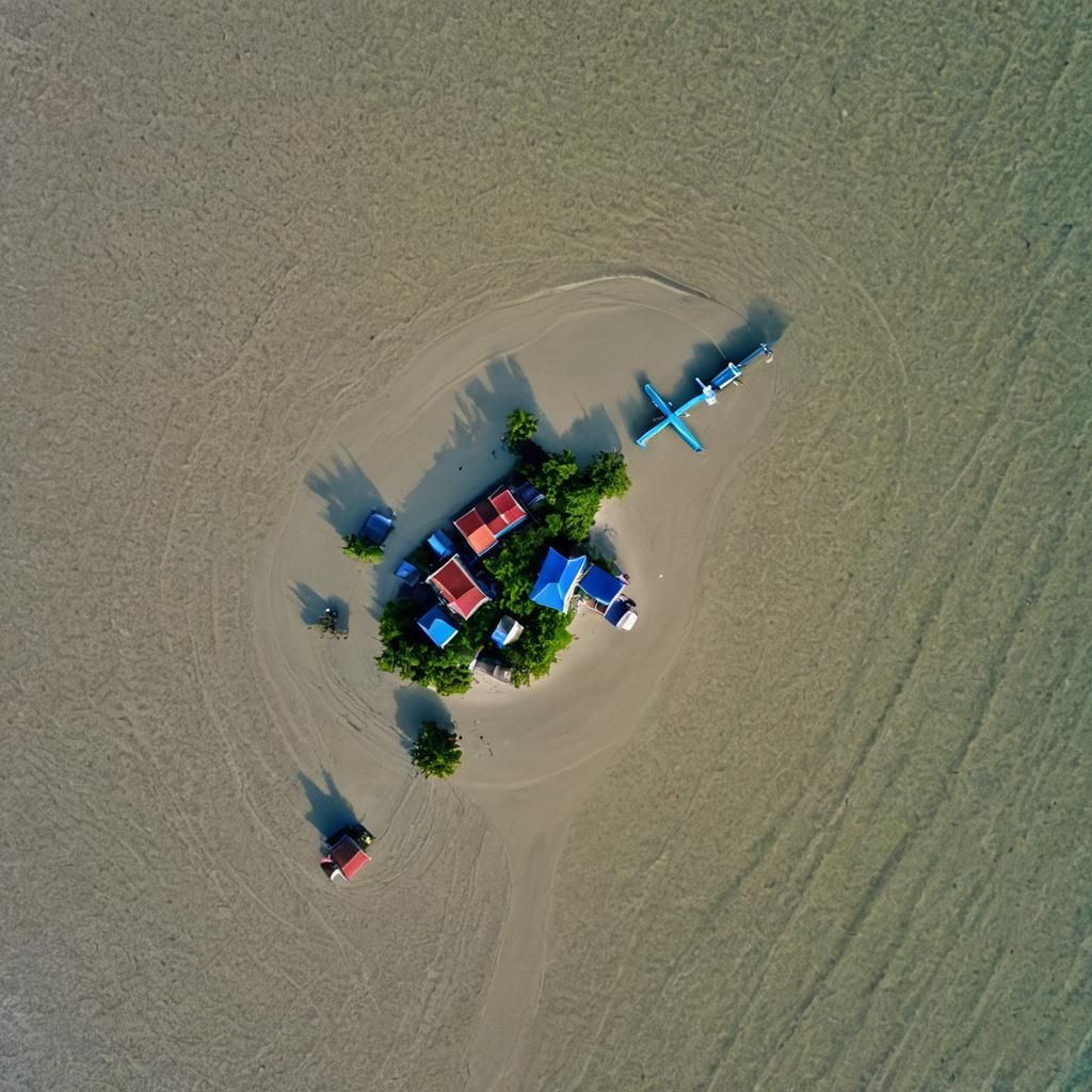 Sunset at Fishing Village Beach: Detailed Matte Painting