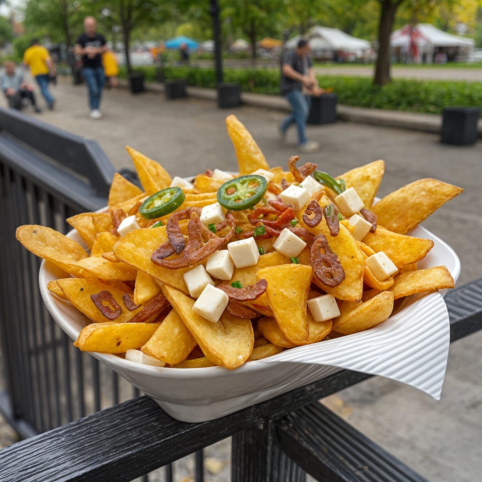 Fried Chips with Cheese and Jalapenos