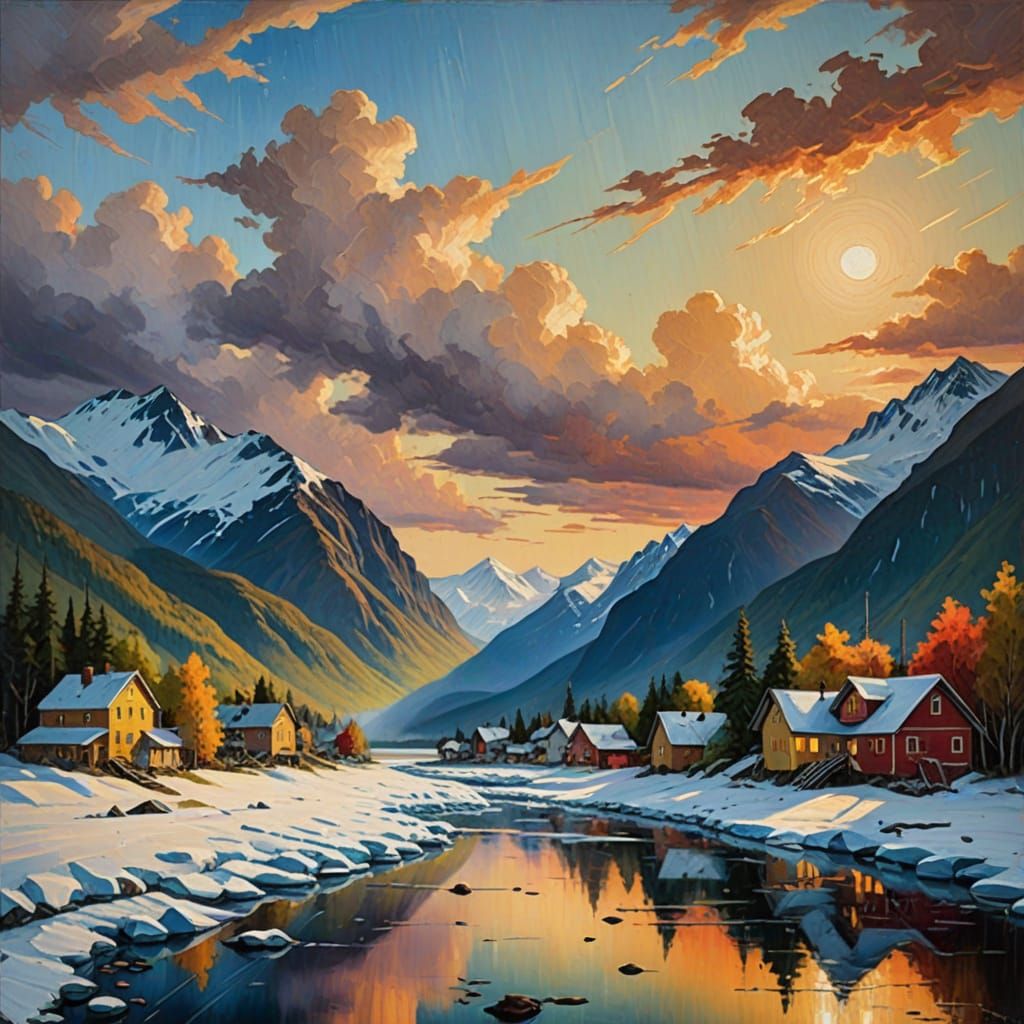 Vibrant Seward Alaska Landscape with Golden Hour Light