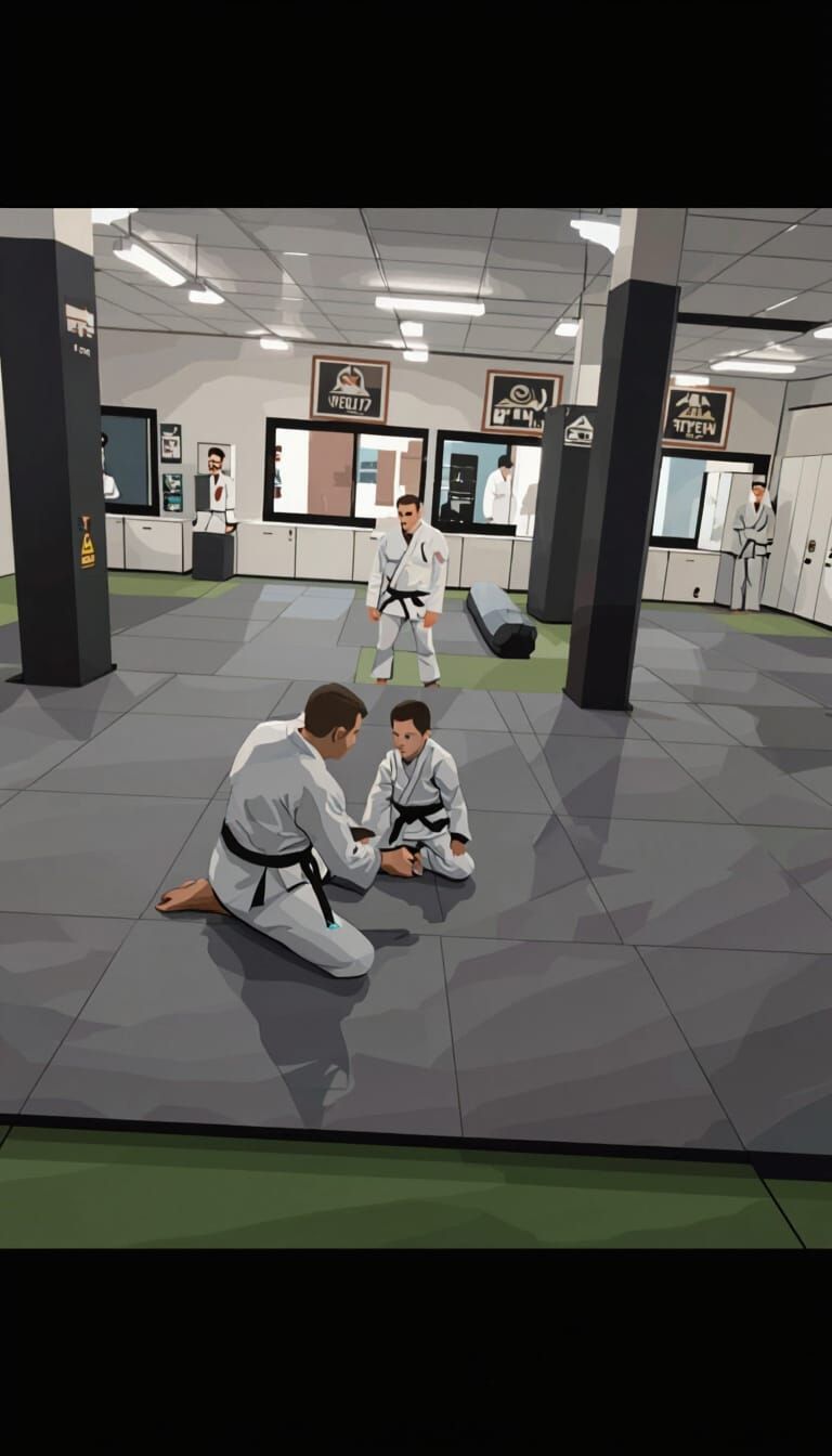 Detailed 2D Floor Plan of BJJ Training Room