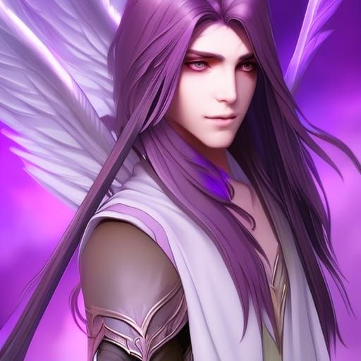 Emo Purple Fairy Portrait in Hyperdetailed Style