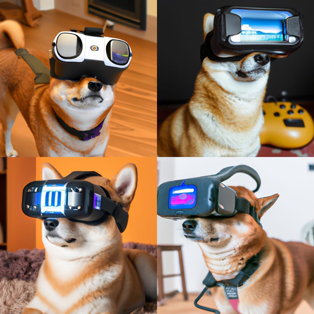 Shiba Inu Dog Wearing FPV Goggles