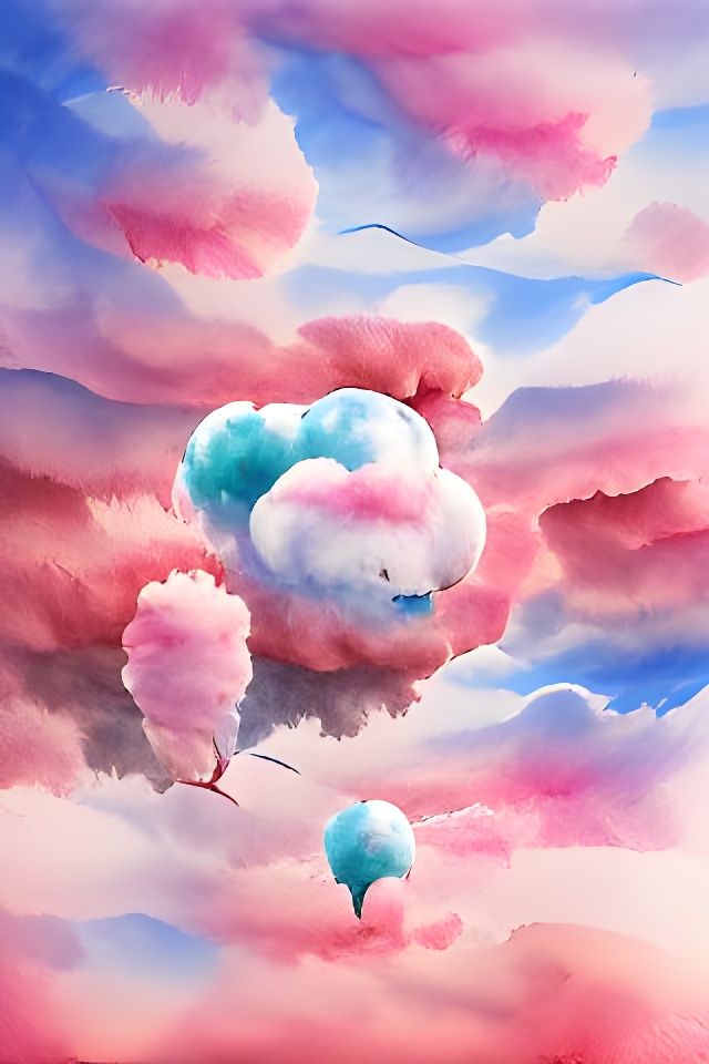 Cotton candy clouds watercolor Behance HD
