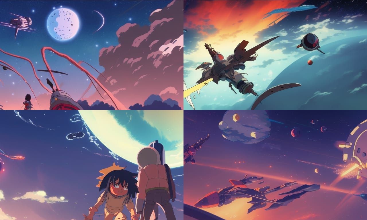 Space Pirates vs Space Vampires in Anime Style