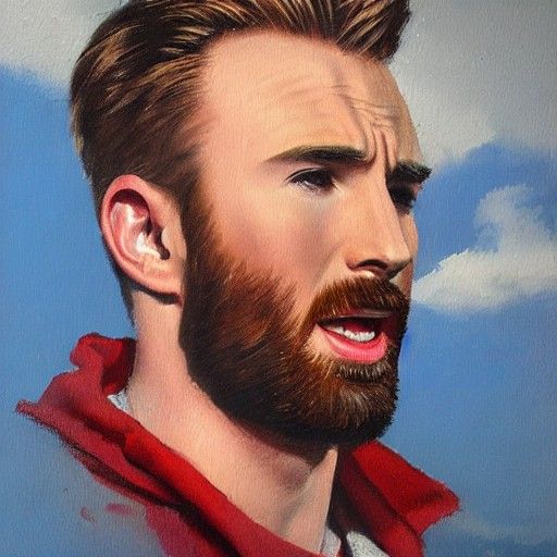Chris Evans Portrait in Oil Painting Style
