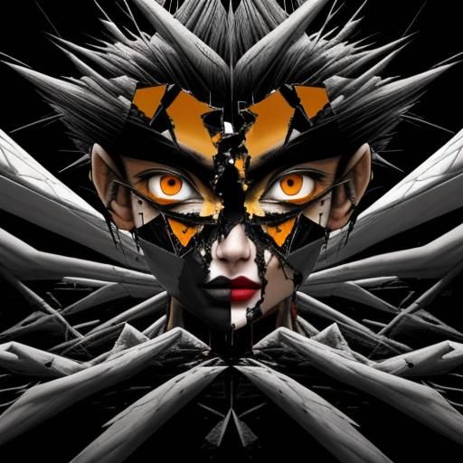 Surreal Fragmented Face in Digital Collage Style