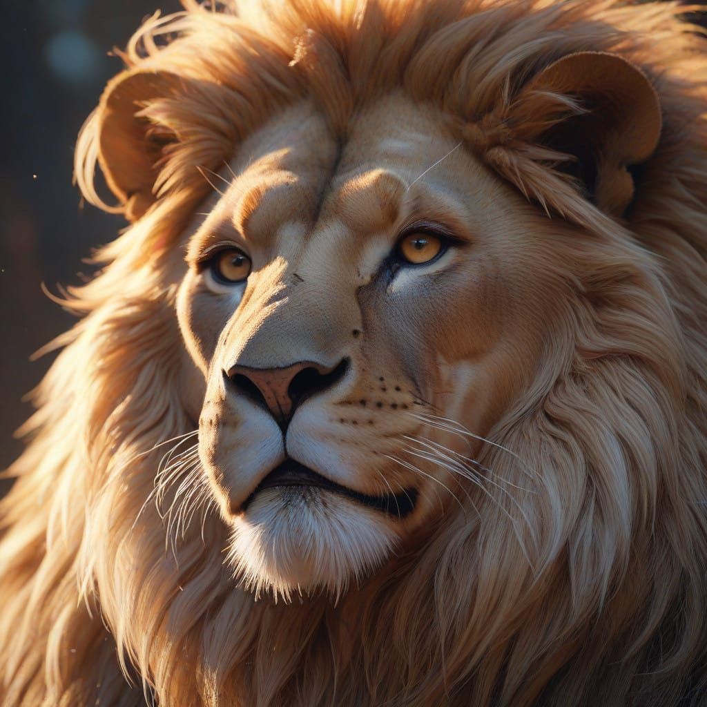 Majestic Lion of the Dawn