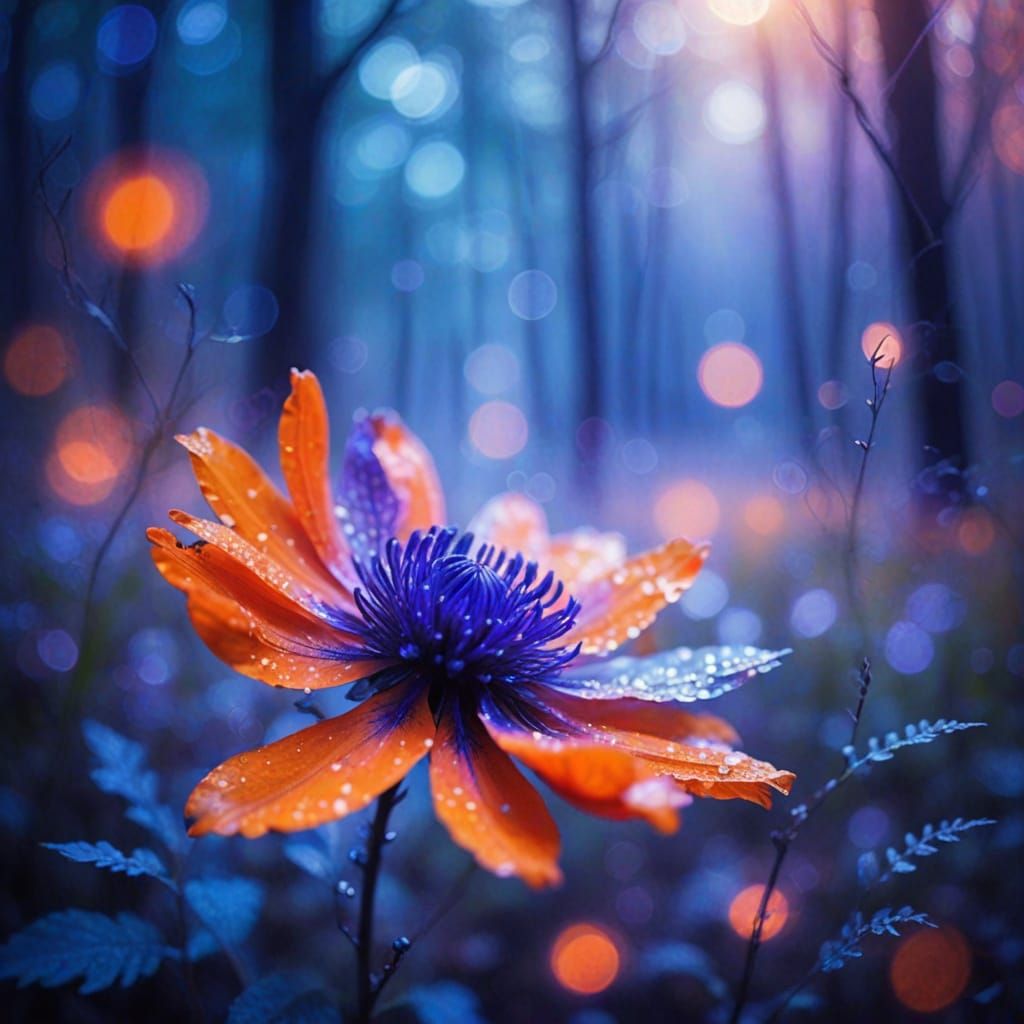 Ethereal Peace Flower in Surreal Forest