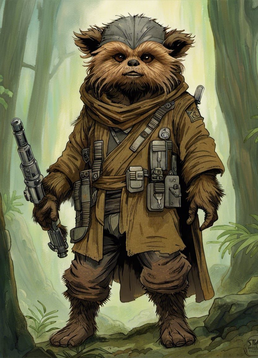 Ewok Bounty Hunter Concept Art Portrait