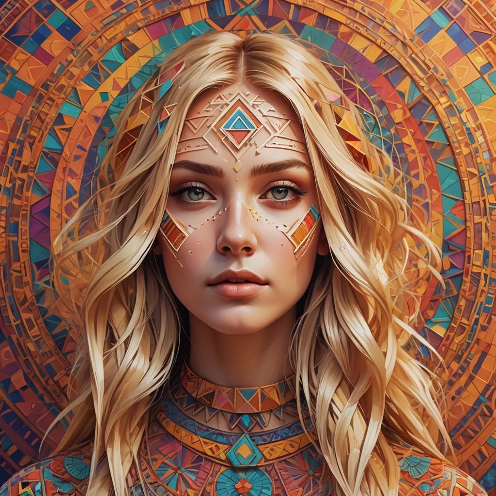 Bohemian Woman Portrait in Vibrant 3D Digital Art