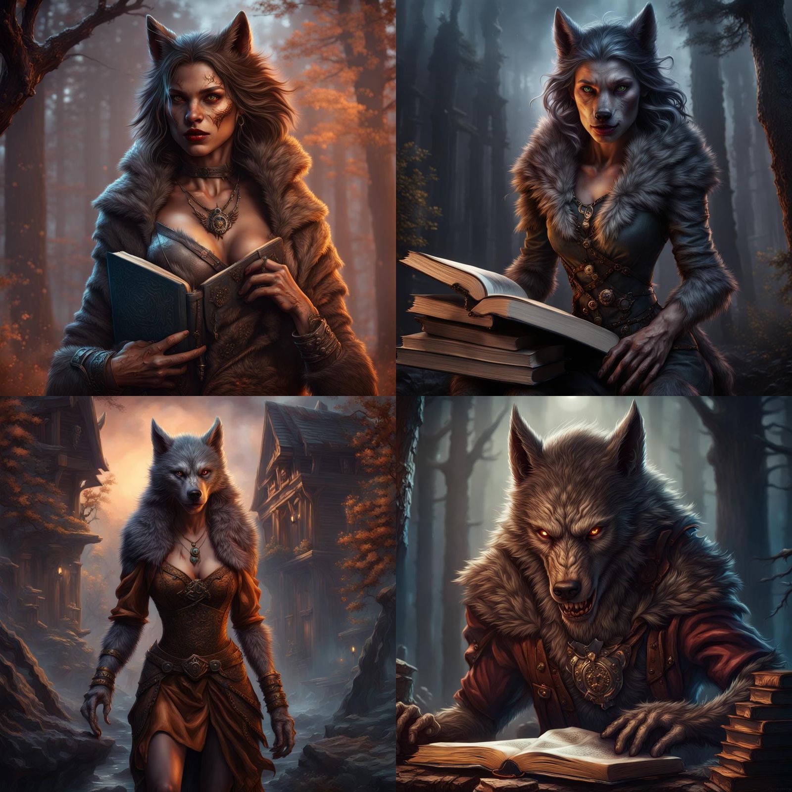 Detailed Female Werewolf Book Cover Art