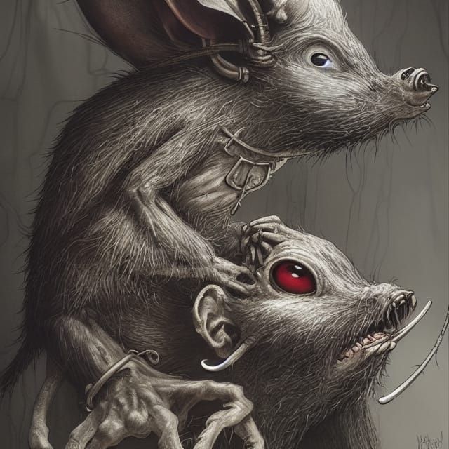 Vicious Rat-Man in Dramatic Fantasy Art