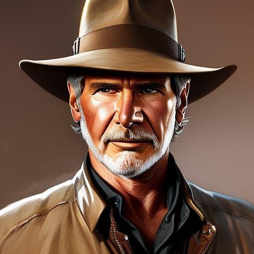 Indiana Jones, 8k resolution concept art portrait by Greg Rutkowski, Artgerm, WLO...