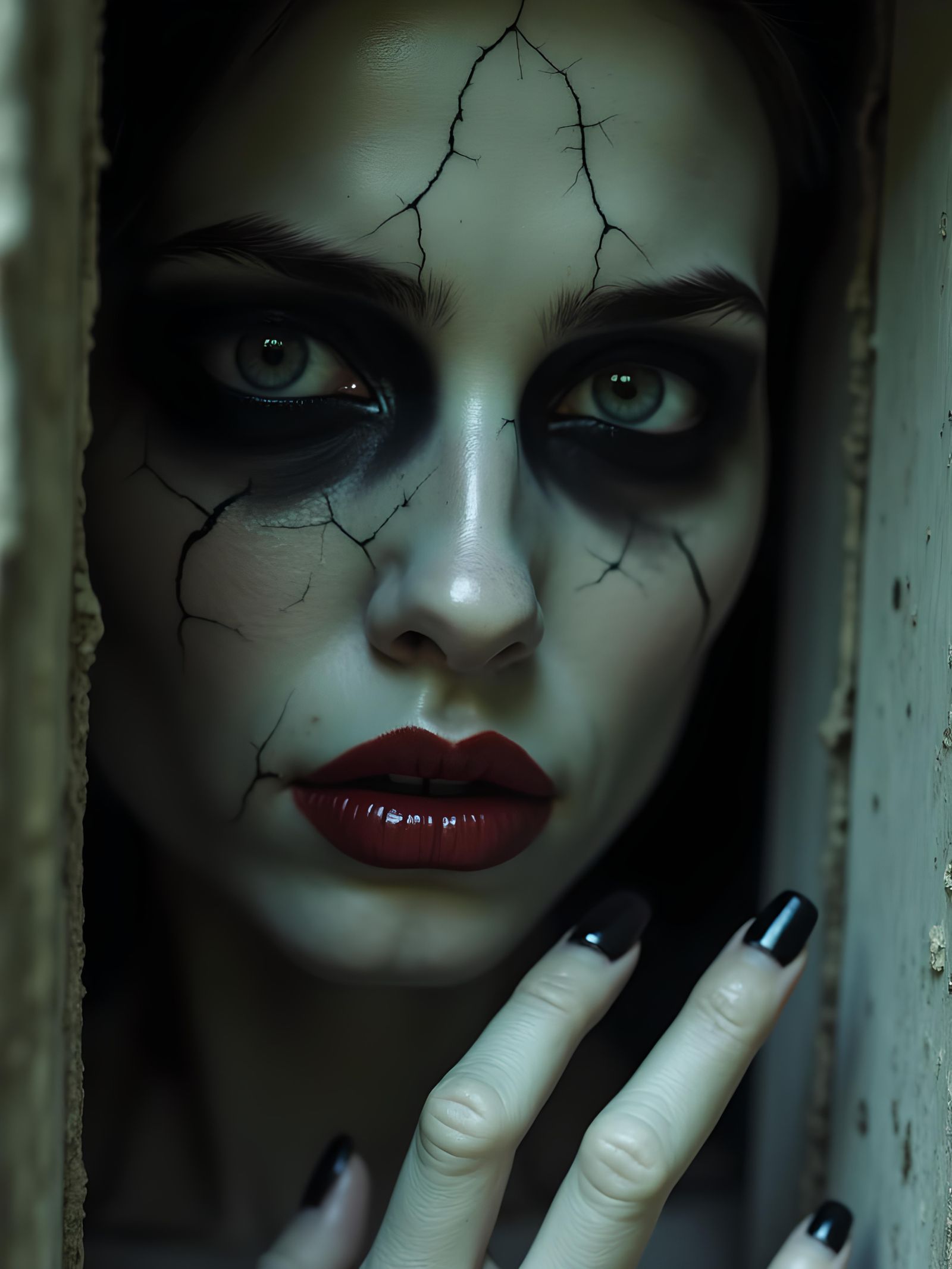 Spooky Ghostly Woman in Ghostly Temple