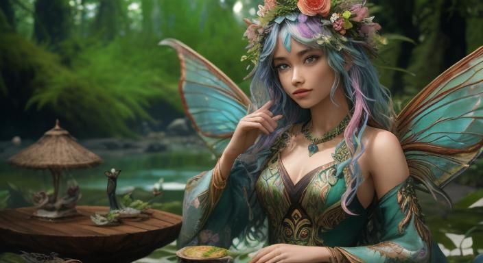 Porcelain Fairy Goddess in Enchanted Forest