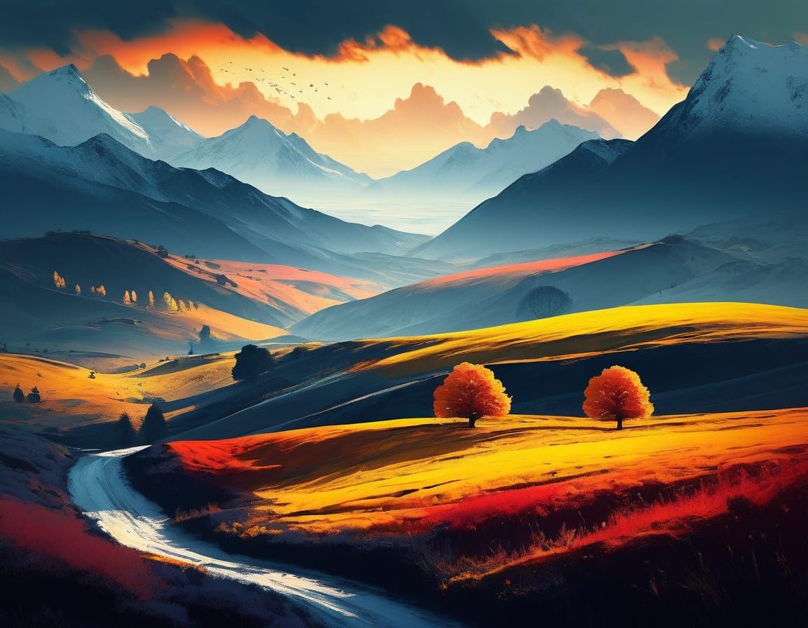 Autumn Landscape in Classic Photographic Style