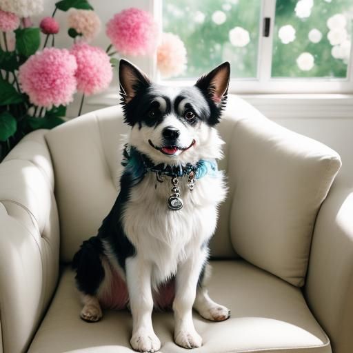 Maltese Dog Portrait in Sunlit Room