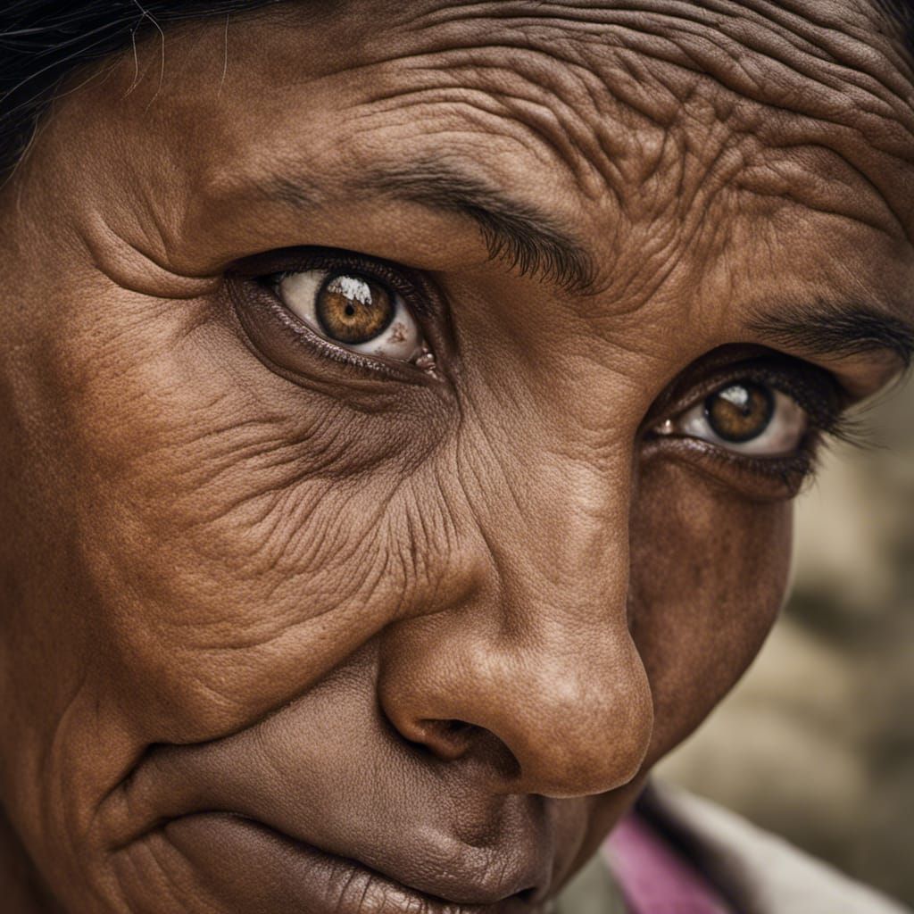 Hopeful Woman Portrait in Studio Lighting
