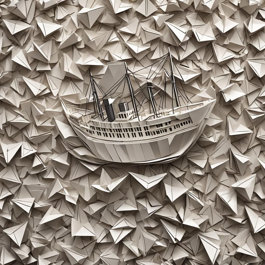 Origami Titanic Papercraft in 8K Resolution