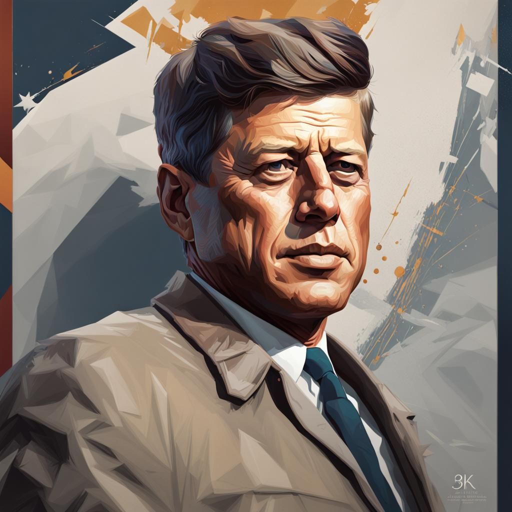 Detailed Portrait of John F Kennedy