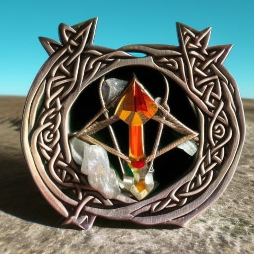 Australiana Tarot Card with Fractal Herkimer Diamond Refract...