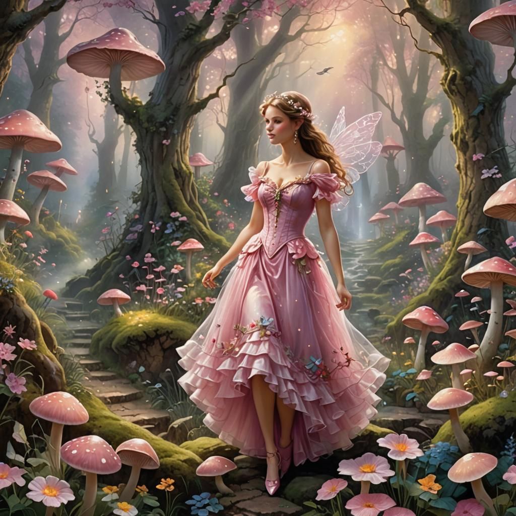 Fairy in Magical Forest: Ethereal Fantasy Art