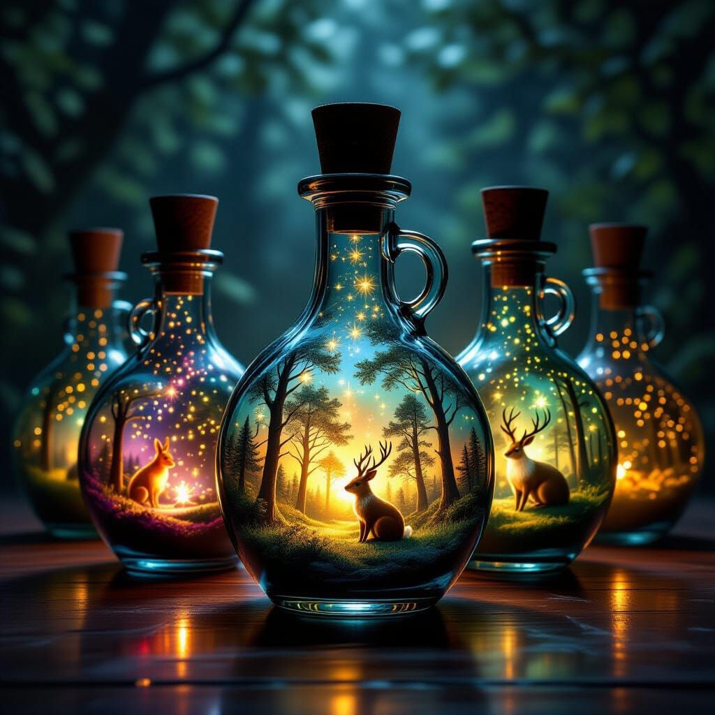 Sparkling Potions Reveal Hidden Forest Animals in Hyperreali...