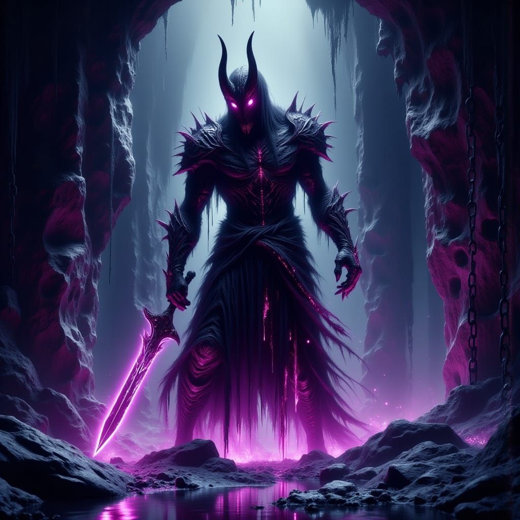 Molten Vein Hellknight in Obsidian Armor