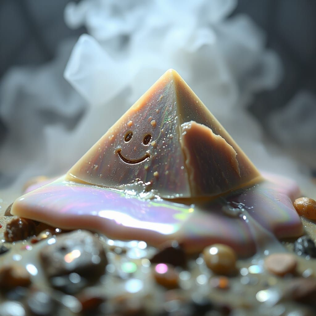 Hyperrealistic CGI Diorama of Dissolving Pyramid