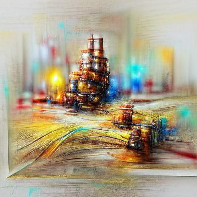 Abstract Minimalist Art in Mixed Media Style