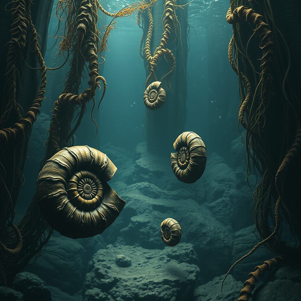 Ancient Sea Life in Ominous Prehistoric Waters