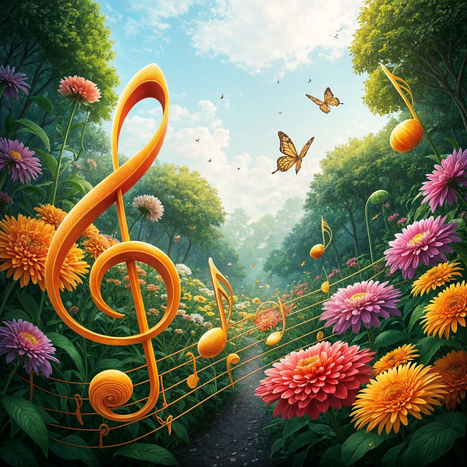 Musical Garden: Flowers as Vibrant Notes