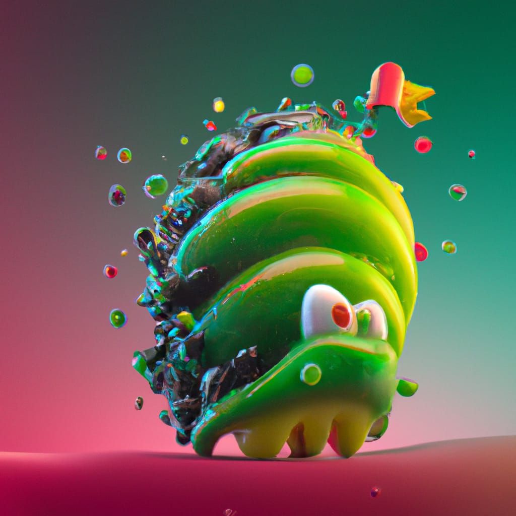 Playful Watermelon Dagon in Pixar Style